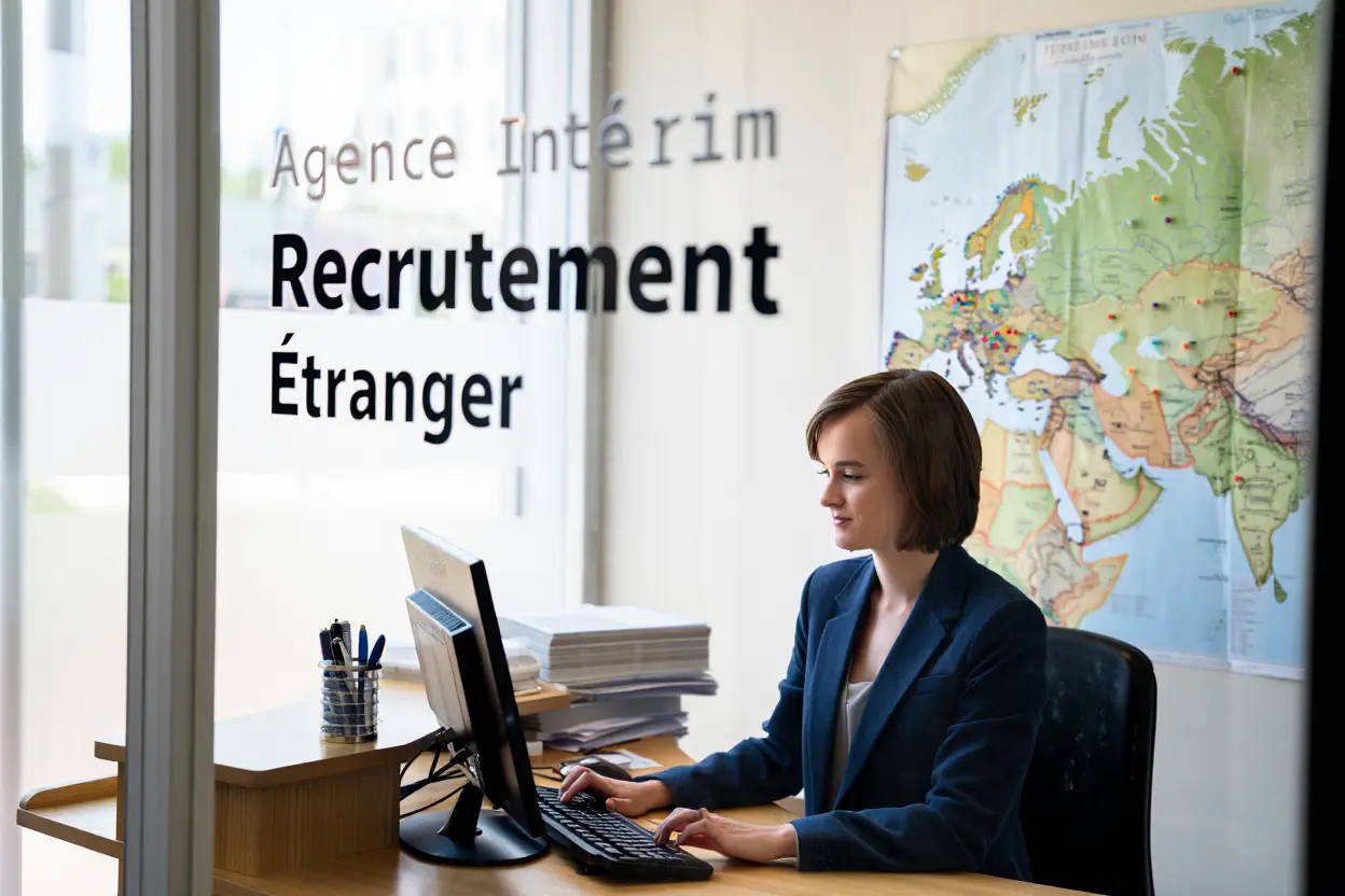 Équipe de travailleurs étrangers en réunion de formation